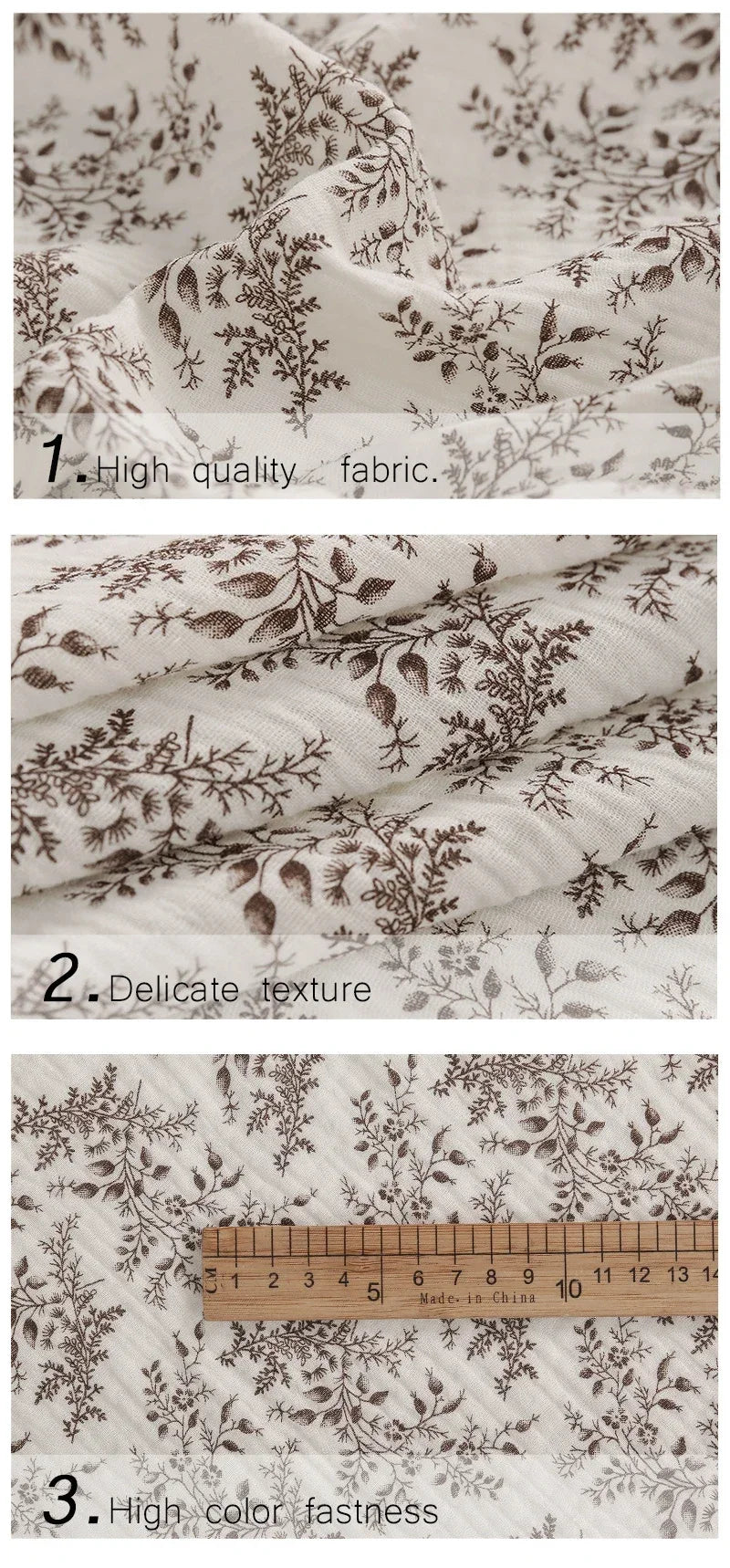 Breathable Pure Cotton Double-Layer Crepe Fabric For Bedding Home Wear Pajama Summer Dress DIY Clothing Cloth 135x50cm/500cm