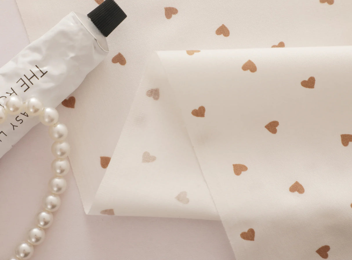 160*50cm Pure Cotton Twill Fabric with Bear Grid Heart Printed for Handmade Clothing and Bedding,DIY Patchwork Cloth Craft