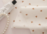 160*50cm Pure Cotton Twill Fabric with Bear Grid Heart Printed for Handmade Clothing and Bedding,DIY Patchwork Cloth Craft