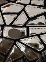 1Yards Geometry Silver Fabric Polyester Flannel fabric Sequines Patches Sewing Accessories Sequin DIY Needlework Decor Clothes