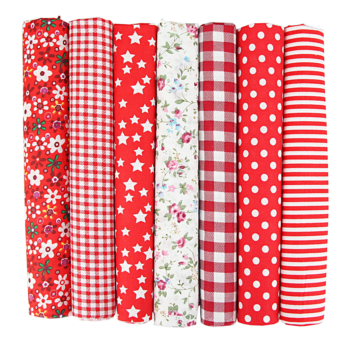 7Pcs 20" x 20" Cotton Fabric DIY Making Supplies Quilting Patchwork Fabric Fat Quarter Bundles DIY for Quilting Patchwork