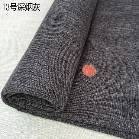100cm*148cm Solid Color Thick Coarse Linen Sofa Fabric Cotton and Linen Curtain Tablecloth DIY Polyester Linen Fabric 400-500g/m