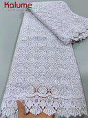 White African Guipure Cord Lace Fabric with Sequins 2025 High Quality Nigerian Guipure Cord Lace for Sewing Wedding Dress F4025