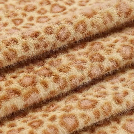0.5/1/2 Yards Faux Fur Dot Printed Fabric for Plush Toys Cotton Dolls Warm Hats Decorative Cloth Handmade Sewing Fabrics