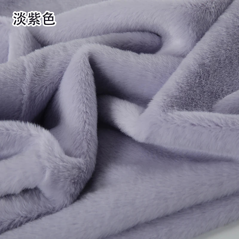 White Grey Colour Series 8mm imitation Rex rabbit Fur Fabric short plush fabric cabinet tablecloth display scarf cotton doll DIY