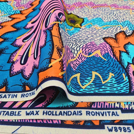 2025 new pattern cotton wax printed fabric, shining satin royal with golden Dutch wax, DIY making clothing, bags and decorations