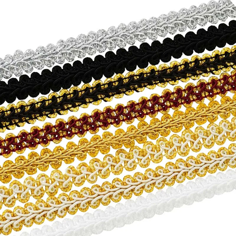 5yards 12mm Lace Trimming Ribbon Polyester Centipede Braided Lace Sewing Clothes Accessories Curve Lace DIY Craft Wedding Decor
