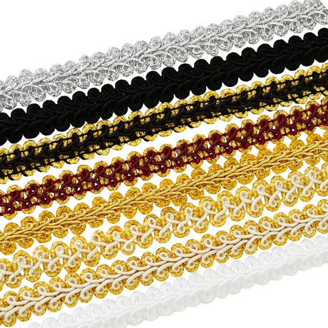 5yards 12mm Lace Trimming Ribbon Polyester Centipede Braided Lace Sewing Clothes Accessories Curve Lace DIY Craft Wedding Decor