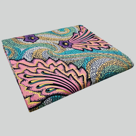 2025 new pattern cotton wax printed fabric, shining satin royal with golden Dutch wax, DIY making clothing, bags and decorations