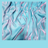 Holographic Gradient Satin Fabric 150cm Wide Iridescent Silk For Wedding Dress Bridal Veil Prom Gown DIY Sewing Hanfu Materials
