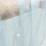 Shiny Glitter Sequin Soft Net Yarn Lace Sparkle Tulle Silver Mesh Fabric DIY Sewing Wedding Dress Veil Dance Tutu Decor Props