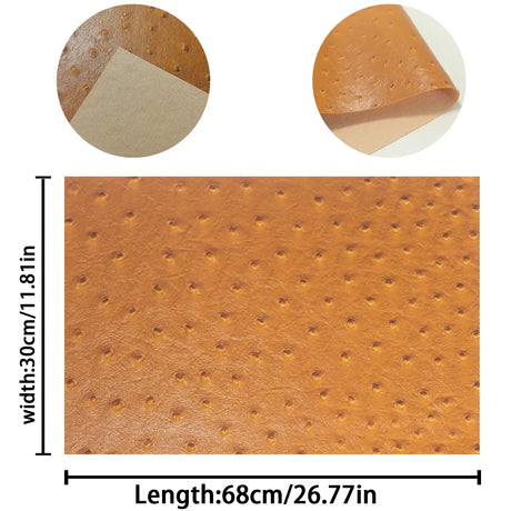 Ostrich Patterned Faux Leather Vinyl Fabric Embossed PVC Raised Particles for DIY Keychain Bags Earrings Sewing Supplies 30x68cm