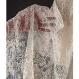 Apricot embroidery floral tulle lace gauze material transparent jacquard fashion dress wedding dress designer fabric