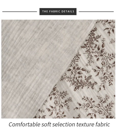 Breathable Pure Cotton Double-Layer Crepe Fabric For Bedding Home Wear Pajama Summer Dress DIY Clothing Cloth 135x50cm/500cm