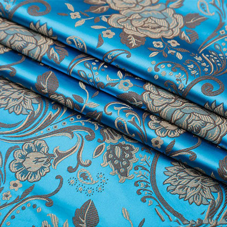 75x50cm Wheat Floral Pattern Damask Silk Satin Brocade Jacquard Fabric DIY Cheongsam Costume Upholstery Curtain Sewing Patchwork