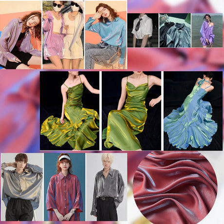 100x150cm Two-tone Mercerized Satin Fabric For Sewing Silky Skirt Dress Shirt Handmade DIY Patchwork Background Decoration Cloth