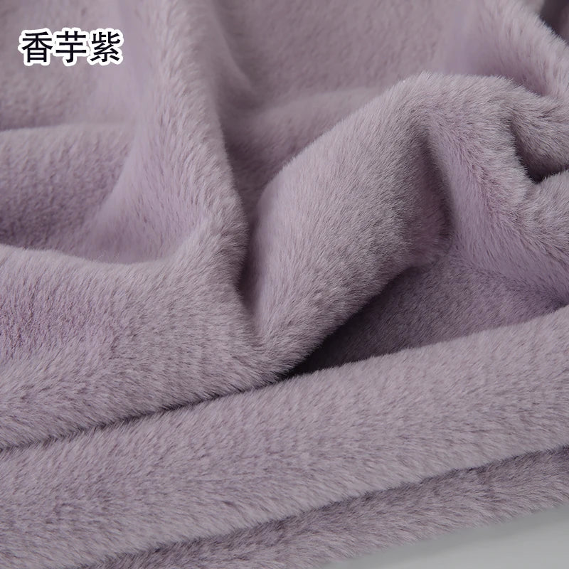 White Grey Colour Series 8mm imitation Rex rabbit Fur Fabric short plush fabric cabinet tablecloth display scarf cotton doll DIY