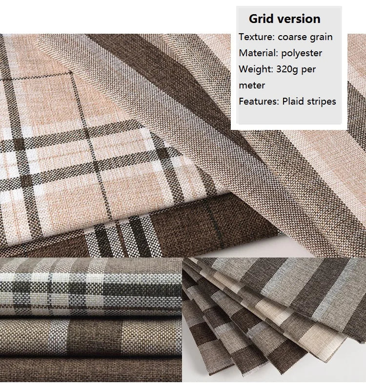 Thickening Solid Color Polyester Linen Fabric Dust-proof Coarse Fabric Canvas Sofa DIY Curtains Tablecloths Seat Cushions Fabric