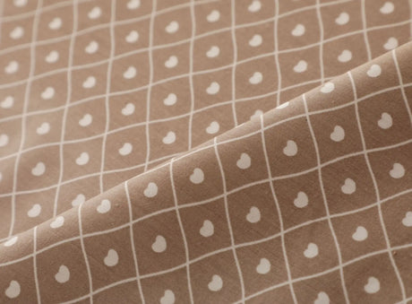 160*50cm Pure Cotton Twill Fabric with Bear Grid Heart Printed for Handmade Clothing and Bedding,DIY Patchwork Cloth Craft