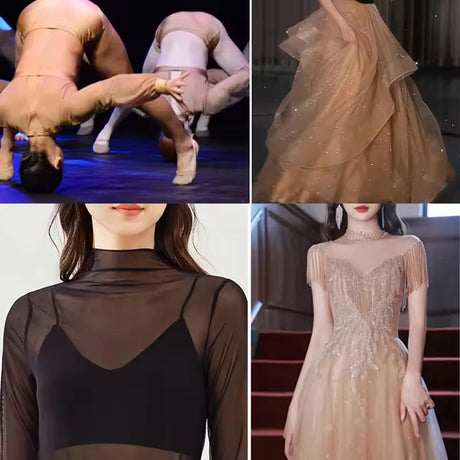 0.5m/1m/5m Soft Power Stretch Mesh Fabric for Sewing Dance Dresses Bridal Dress Backing Tight Performance Costumes Mosquito Net