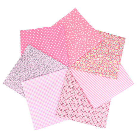 7Pcs 20" x 20" Cotton Fabric DIY Making Supplies Quilting Patchwork Fabric Fat Quarter Bundles DIY for Quilting Patchwork
