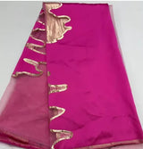 New African Nigerian Tulle Lace Fabric Organza Embroidery High Quality Brocade Jacquard 5Yard for Par damask fabric Red Color