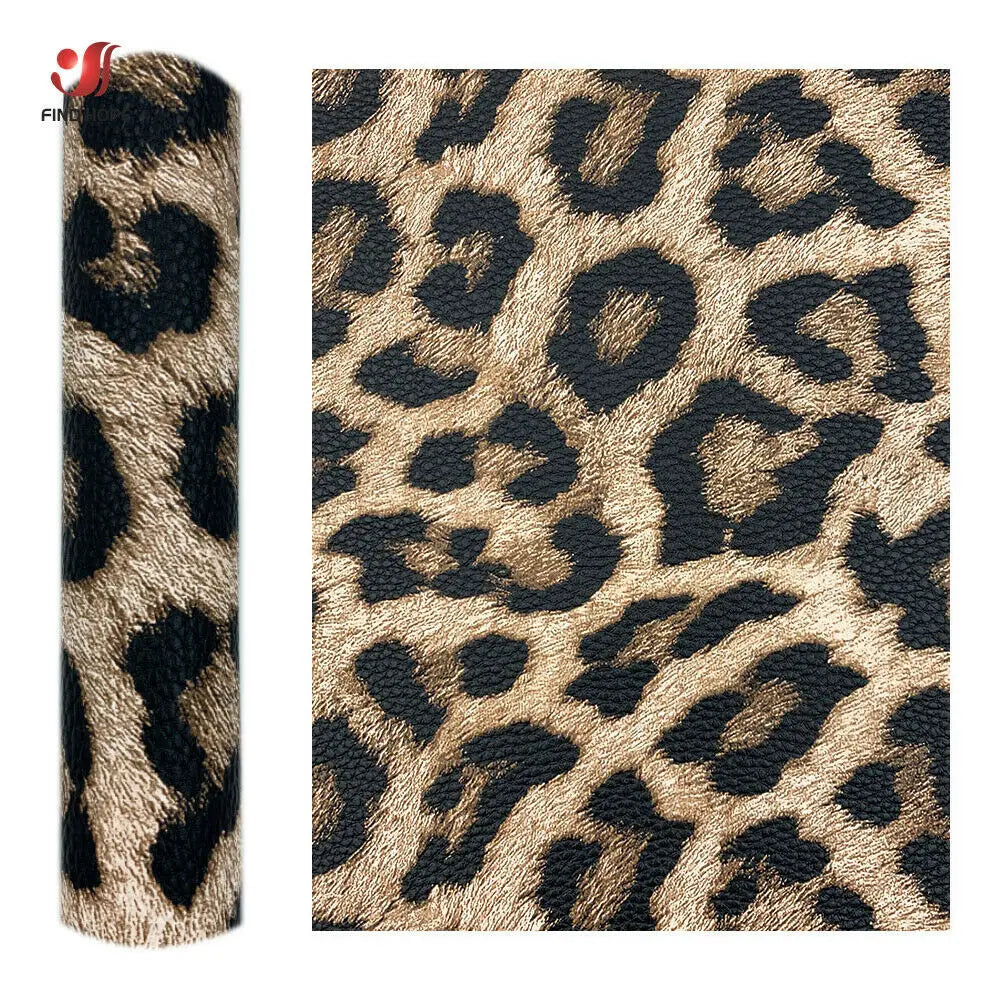 Leopard PU Leatherette Sewing Fabric Faux Leather DIY Craft Brooch Bow Handmade Earring Making Doll DIY Decor
