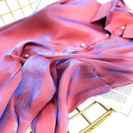 100x150cm Two-tone Mercerized Satin Fabric For Sewing Silky Skirt Dress Shirt Handmade DIY Patchwork Background Decoration Cloth