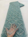 African Heavy Beads Lace Fabric 2024 High Quality Nigerian Sequins Groom Lace French Tulle Fabric For Wedding Party Dress Sewing