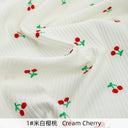 145x50cm Small Cherry Ribbed Knitted Pure Cotton Jacquard Fabric For Children's Clothing, T-shirts, Handmade DIY Sewing Fabrics