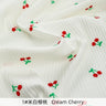 145x50cm Small Cherry Ribbed Knitted Pure Cotton Jacquard Fabric For Children's Clothing, T-shirts, Handmade DIY Sewing Fabrics