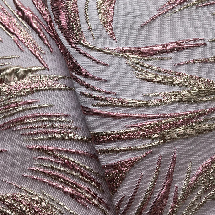 Brocade Jacquard African Lace Fabric Nigerian Damask Lace Fabrics Latest 2025 for Women Evening Dresses High Quality,2.5Yard4160