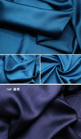 High End Bright Silk Striped Imitation Acetic Acid Fabric Satin Glossy Silk Smooth Drape Feeling Suit Dress Pants Fabric