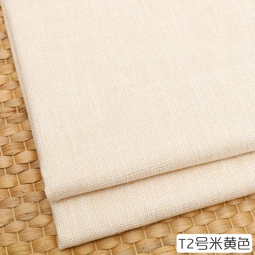 100cm*148cm Solid Color Thick Coarse Linen Sofa Fabric Cotton and Linen Curtain Tablecloth DIY Polyester Linen Fabric 400-500g/m