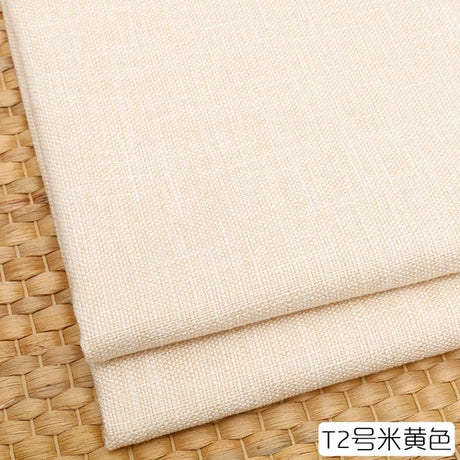 100cm*148cm Solid Color Thick Coarse Linen Sofa Fabric Cotton and Linen Curtain Tablecloth DIY Polyester Linen Fabric 400-500g/m