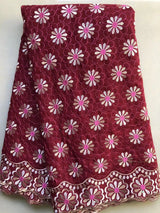Cotton Dry Lace Fabric With Stones African Lace Fabric Latest Nigerian Swiss Voile Lace in Switzerland For Party Dress Sewing