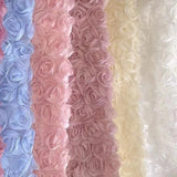 3D Large Rose Embroidered Lace Fabric, Discoloration Flower Children's Applique Clothing, Dress Fashion, RS24458