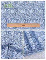 Chainho,Printed Twill Weave Cotton Fabric,DIY Qulting Sewing Material,Patchwork Cloth,Blue Series,6 Designs,3 Spiecification