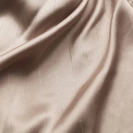 High End Bright Silk Striped Imitation Acetic Acid Fabric Satin Glossy Silk Smooth Drape Feeling Suit Dress Pants Fabric