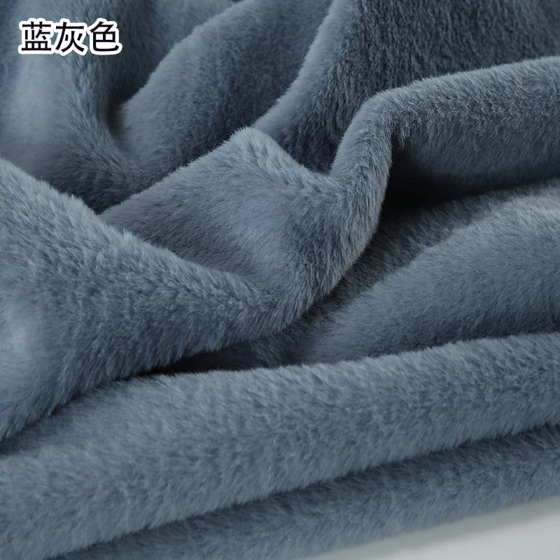 White Grey Colour Series 8mm imitation Rex rabbit Fur Fabric short plush fabric cabinet tablecloth display scarf cotton doll DIY