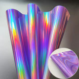 20*120CM Roll Hologram Iridescent Rainbow Laser PU Leather Fabric Craft Cloth DIY Handmade Color Change