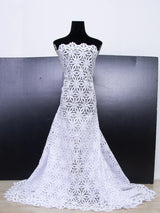 White African Guipure Cord Lace Fabric with Sequins 2025 High Quality Nigerian Guipure Cord Lace for Sewing Wedding Dress F4025
