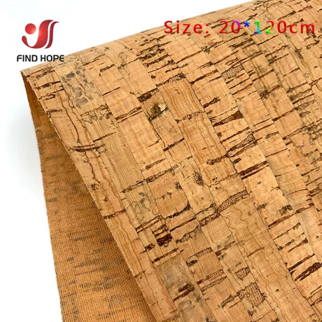 1 Roll 20*120cm Natural Cork Leather Sewing Fabric Wood Grain Material for Background Handmade Bag Bow Decor Crafts DIY