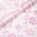 50*75cm Brocade Jacquard Fabric Pink Color Silk Feather Flower Pattern For Sewing Kimono Robe Girl's Dress DIY Needlework Satin