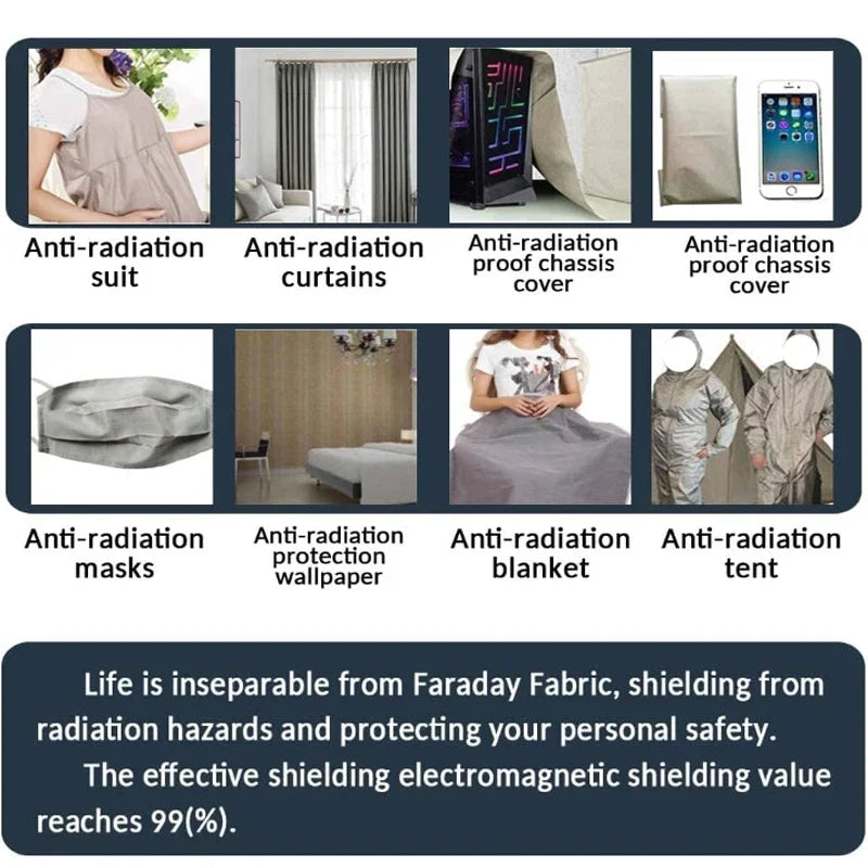 1/2M Anti-Radiation EMF/EMI Shielding NFC/RF Block Conductive Silver Fabric, NFC Shielding Block