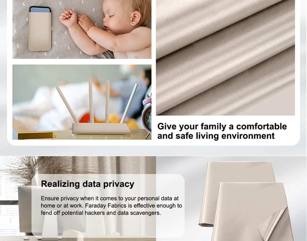 Faraday 5G Shield Fabric EMF EMI RF RFID Shielding Anti Radiation Electromagnetic RFID Blocking Material Blocks SignalsЗащитная