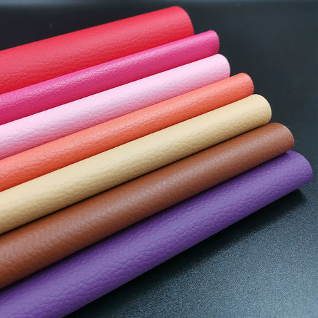 7pcs Wholesale Litchi PU Faux Leatherette Sweing Fabric Leather Systhetic Sheets Bow Bag DIY Earring Handmade Decor 20*15cm