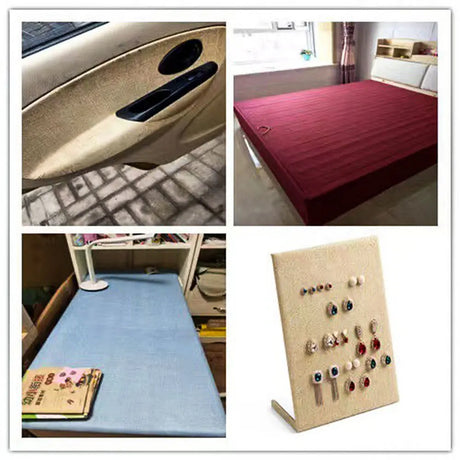 Self Adhesive Linen Fabric For DIY Handmade Crafts Gift Packaging Jewelry Drawer Liner Bag Wall Home Renovation Decorative Cloth