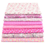 100% Cotton Fabric Pink Purple Pattern Floral Plain Printed Patchwork Cloth DIY Handmade Sewing fabrics in The Meter Needlework