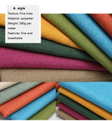 Thickening Solid Color Polyester Linen Fabric Dust-proof Coarse Fabric Canvas Sofa DIY Curtains Tablecloths Seat Cushions Fabric